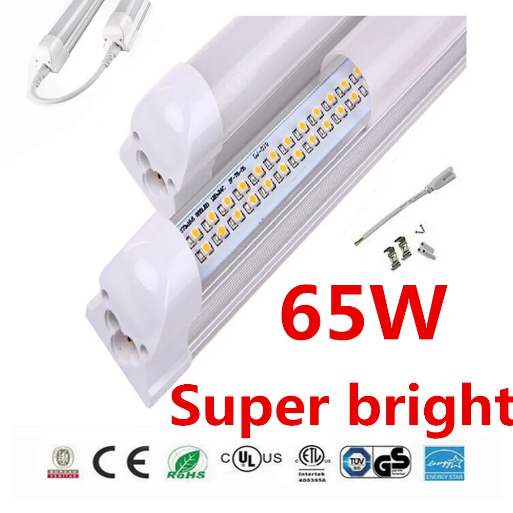 

20pcs intergrated led tube t8 8ft 2.4m 2400mm 65w 7000LM led tube light AC85-277v led fluorescent tube lamp