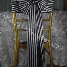 30 шт. YHC#403 полосатый сатиновый стул лента для свадьбы события Вечерние