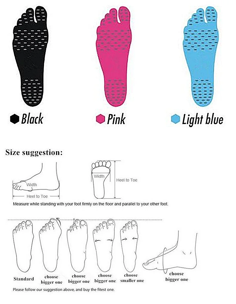 1 (4)Beach Sock Stickers Shoes Waterproof Skid Resistance Silicone Rubber Beach Grassland Invisible Sole Adhesive Aqua Shoe Pads