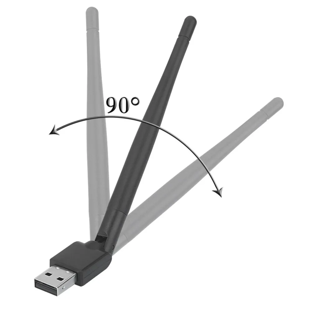 Rt5370 USB Антенна WiFi MTK7601 Беспроводной сетевой карты USB 2,0 150 Мбит/с 802.11b/g/n Сетевой адаптер с поворотная антенна