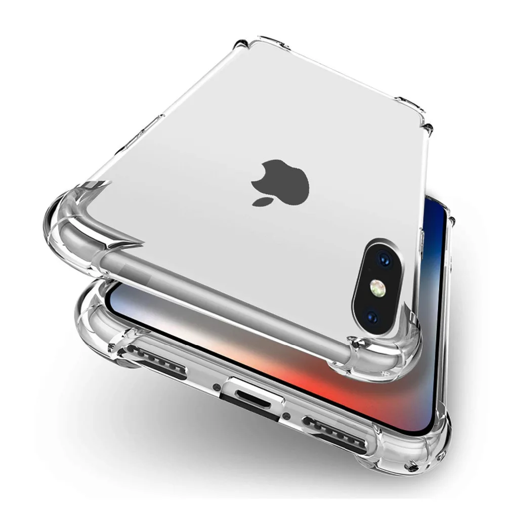 Чехол для iphone XS Max X 8 7 6 5s Plus 11 Pro прозрачный противоударный силиконовый мягкий