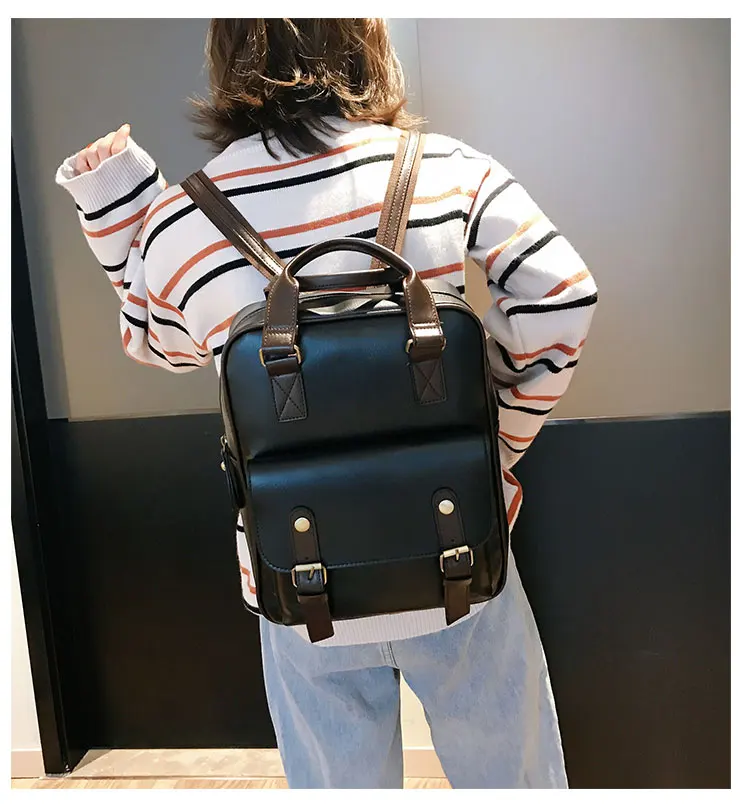 DORANMI, английский стиль, классические рюкзаки для женщин,, винтажный портфель, женская кожаная квадратная сумка на плечо, Mochila DJB728