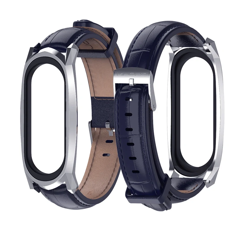 Blue Mi jobs mi Band 3 браслет из натуральной кожи ремешок для Xiaomi mi Band 3 Аксессуары смарт-часы mi band 3 Band Браслет ремешок 3 ремешок - Цвет: Blue