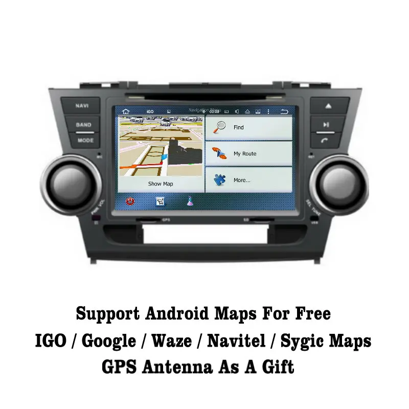 Top Liislee Android 7.1 2G RAM For Toyota Highlander Car Radio Audio Video Multimedia DVD Player WIFI DVR GPS Navi Navigation 3