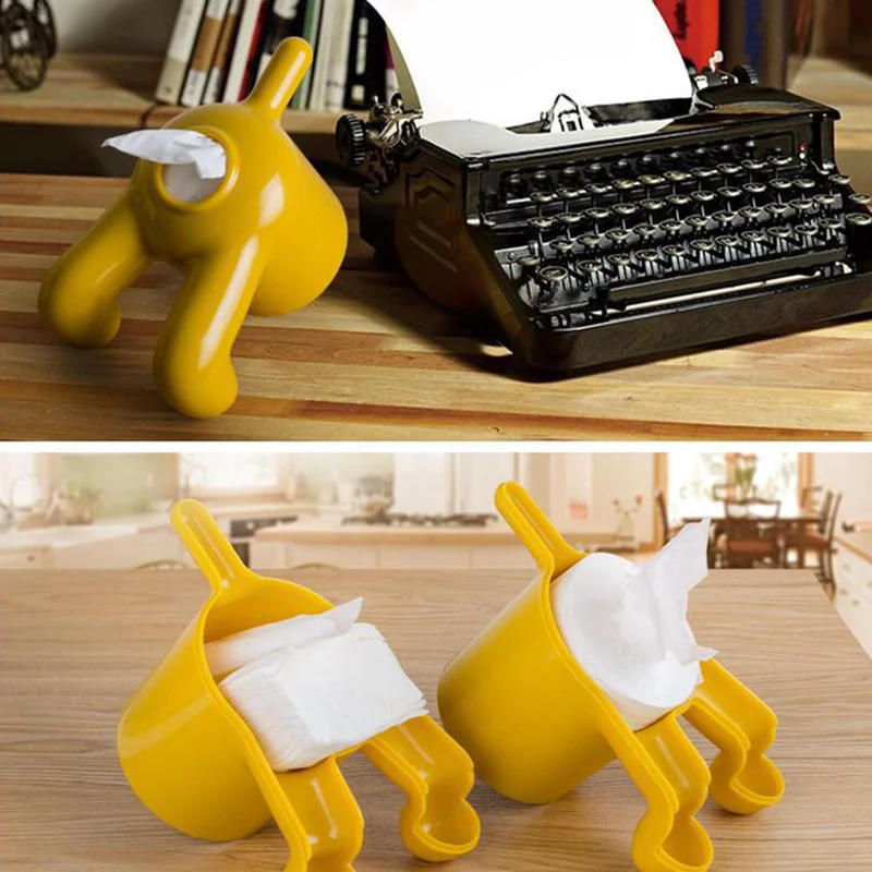 

Practical Cute Dog Shape Toilet Roll Paper Plastic Box Magic Sticker Tissue Boxes Napkin Hanging Box Holder Container Home Decor