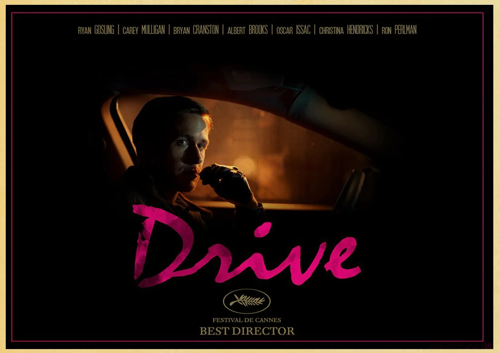 Ryan Gosling Classic Movie Drive Poster Vintage Wall Poster Home Room Study Wall Decor Kraft Paper Wall Pictire/Painting 