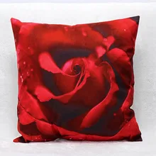 Wholesale 3D Printing Rose Red Hot Short Plush Custom Pillows Cojines Decorativos Decorative Throw Pillow font