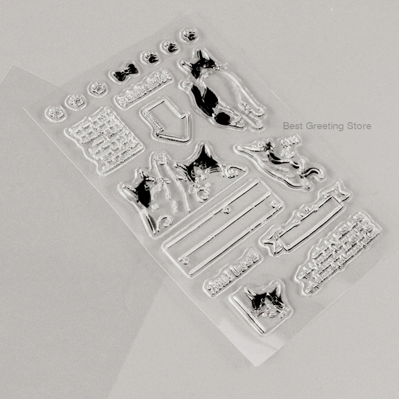 Clear stamps fun cat stamps planner schedule scrapbooking stamps diy cardmaking supplies