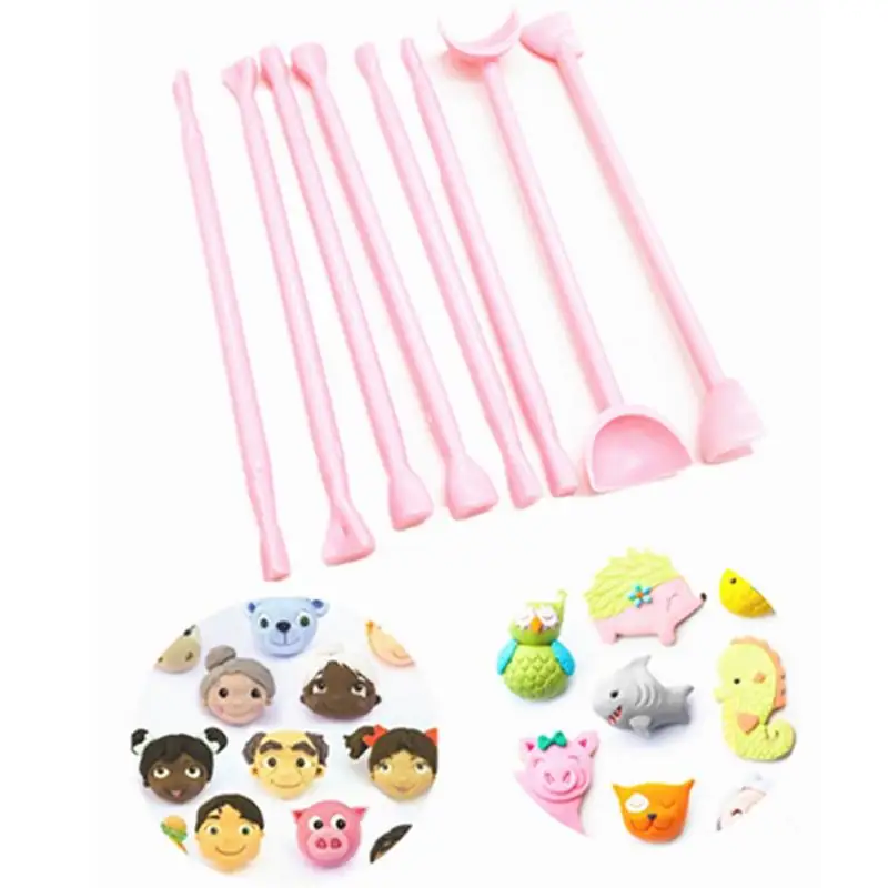 

8PCS Fondant Cake Carving Tools Eye Mold Sugarcraft Plastic Fondant Cutter Cake Decorating Mould Wrinkle Printing Mould