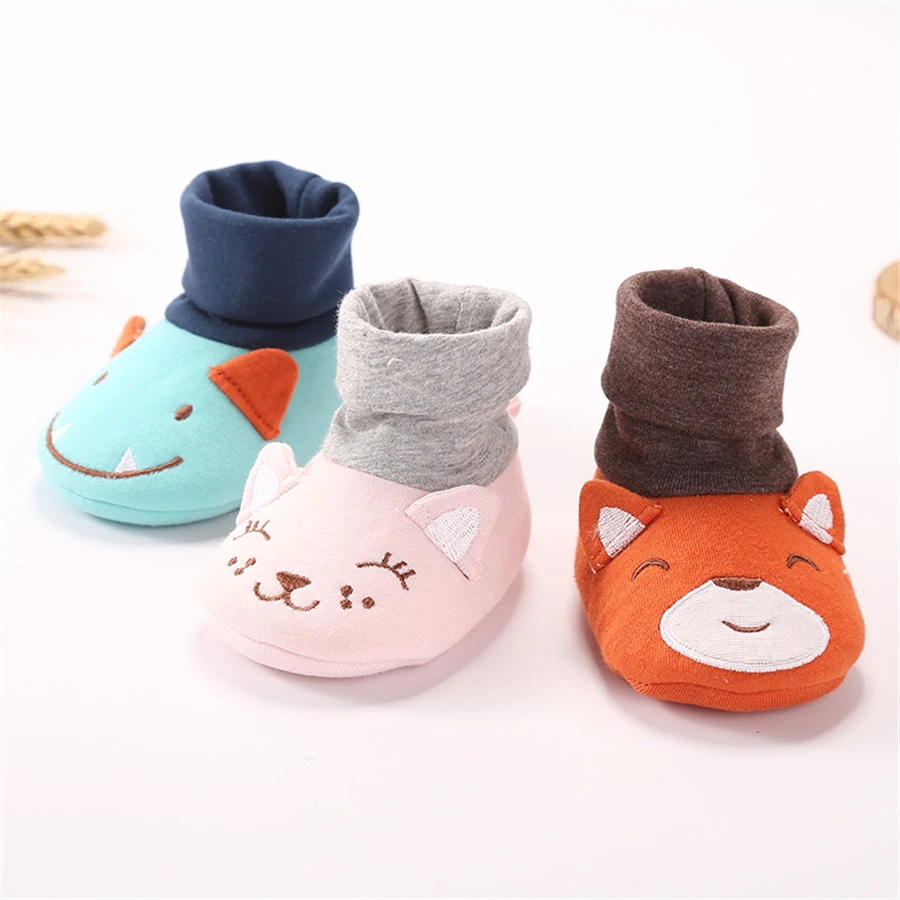 2017 Cute Winter Baby Home Slipper First Walker Shoes Newborns Warm