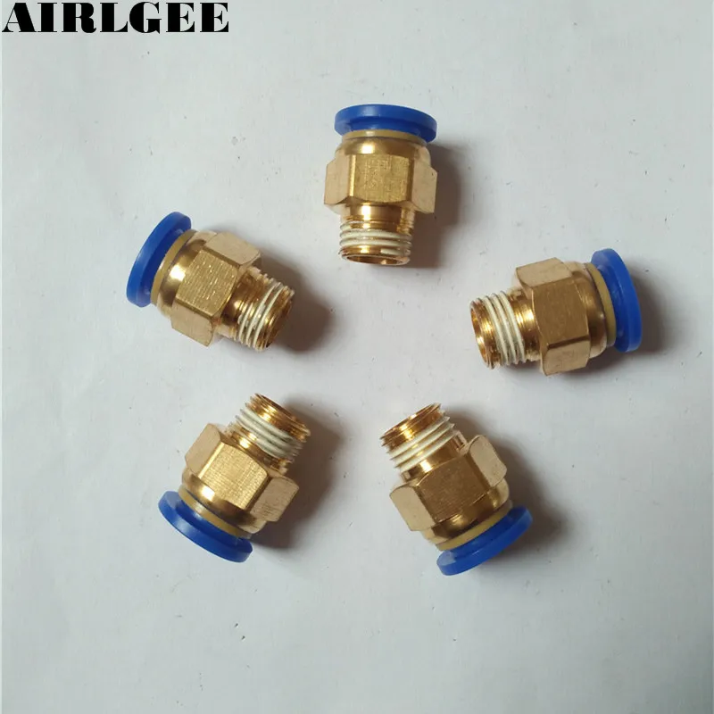 

Air Compressor 1/4PT Male Thread to 10mm Tube Dia Quick Release Fitting 5 PCS Free shipping