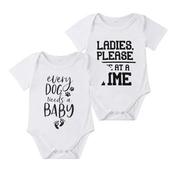 

Summer Newborn Baby Bodysuits Cotton Toddler Girls Boys Fashion Letter Print Jumpsuits Cute New Born Outfits Costumes