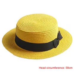 Для женщин соломенная шляпа для девочек открытый летнее солнце Hat лук-узел Широкий Большой Брим дышащий складной шаль Кепки