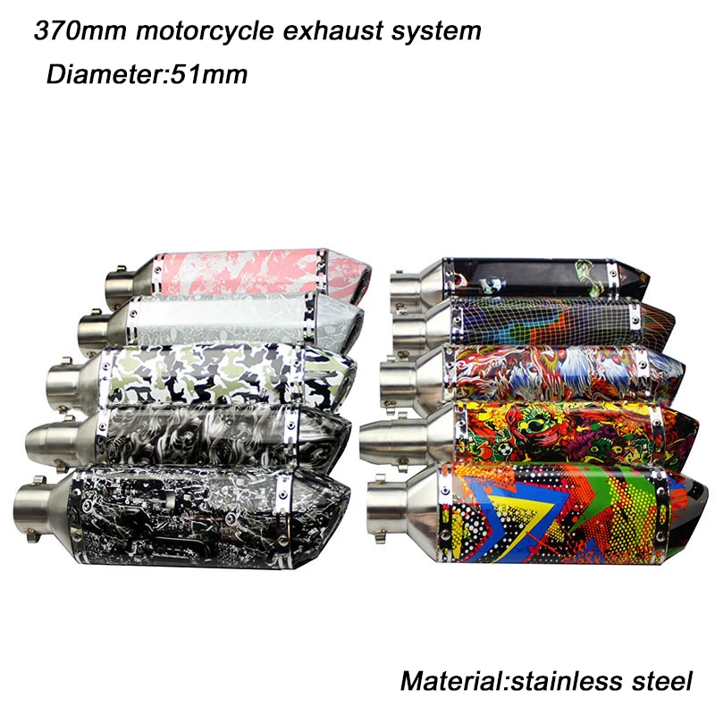 

Moto-Short Exhaust Muffler Pipe DB Killer Link 51mm Heade Motorcycle Stainless Steel Exhaust Silencer System