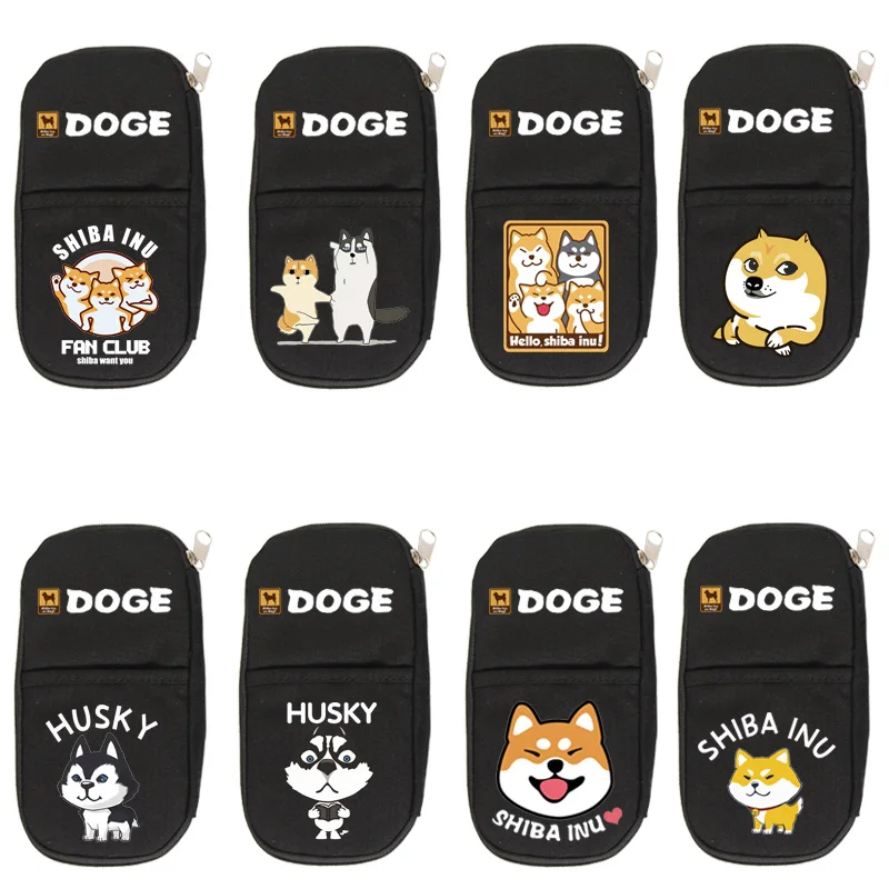 

Doge Cute Dog Corgi Shiba Inu Husky Anime Boys Girls Wallet Pencil Case School Supplies Bags Student Gift