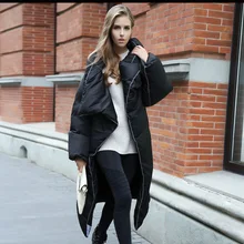 high-end класса люкс в европейском и американском стиле; Женская Длинная Куртка Свободного Покроя в плотный пуховик