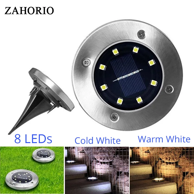 8 LED Outdoor Solar Garden Lights Waterproof In Ground Light Solar Lamp Lighting for Pathway Yard Deck White/Warm White/RGB|Solar Lamps| - AliExpress