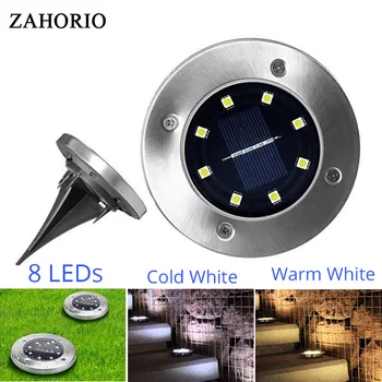 

8 LED Outdoor Solar Garden Lights Waterproof In-Ground Light Solar Lamp Lighting for Pathway Yard Deck White/Warm White/RGB