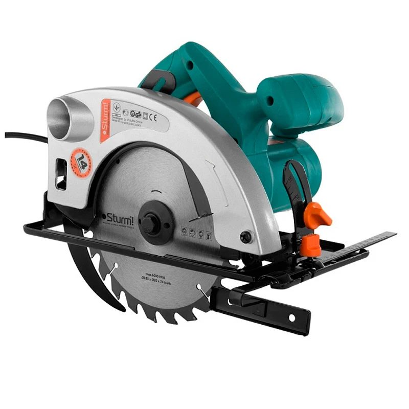 Пила циркулярная Sturm! CS50186 (Мощность 1600 Вт, диаметр диска 185 мм, глубина пропила 65 мм, угол наклона 45°)