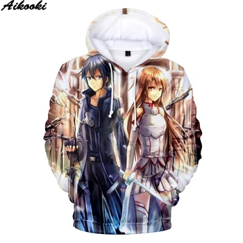

Hot Anime Sword Art Online Print Hoodies Men And Women Comfortable Leisure Loose Long Sleeve Hooded Sweatshirt Fashion Clothes