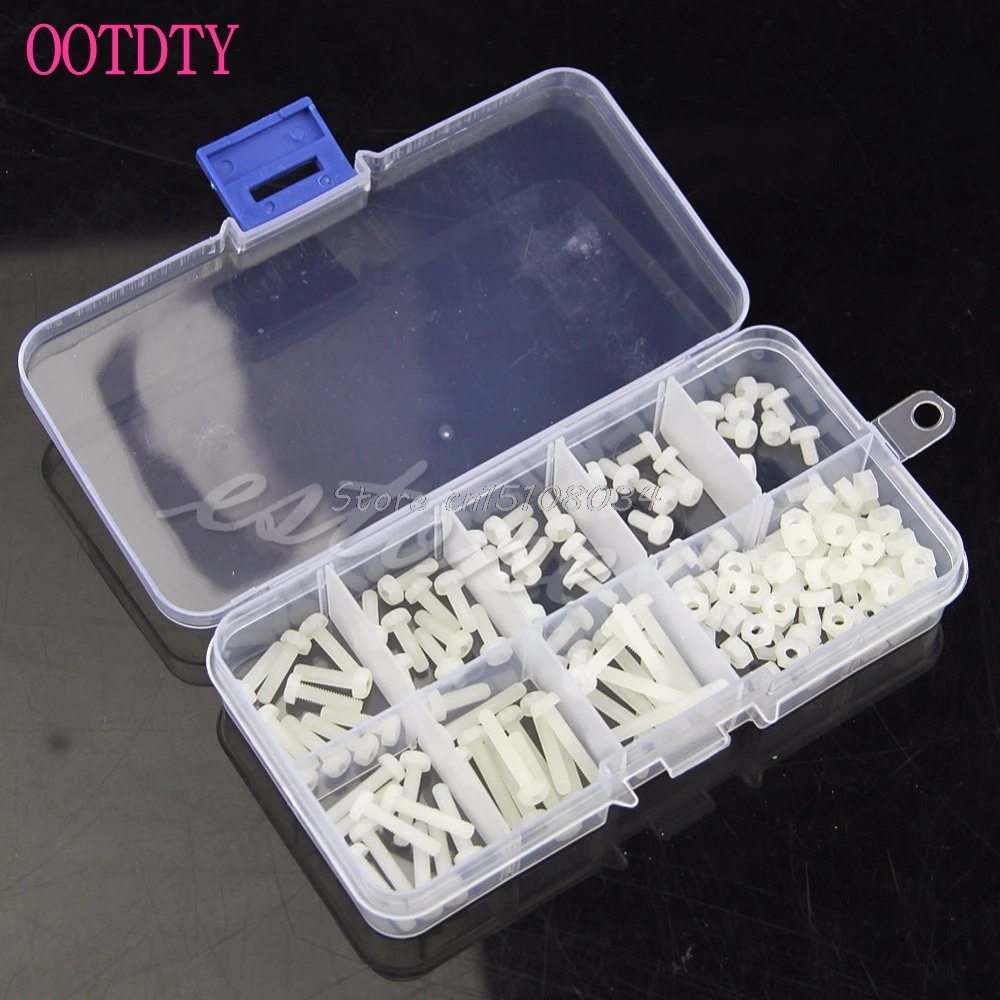 160Pcs White Metric M3 8 Sizes Assortment Stand Off Nylon Screws Bolt Nuts Kit S08 Drop Ship huismerk kopen in de aanbieding 160Pcs White Metric M3 8 Sizes Assortment Stand Off Nylon Screws Bolt Nuts Kit S08 Drop Ship huismerk kopen in de aanbieding