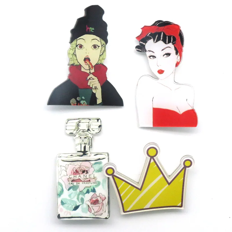 Новая рубашка милый Harajuku мультфильм декоративные броши значок Акриловая Корона