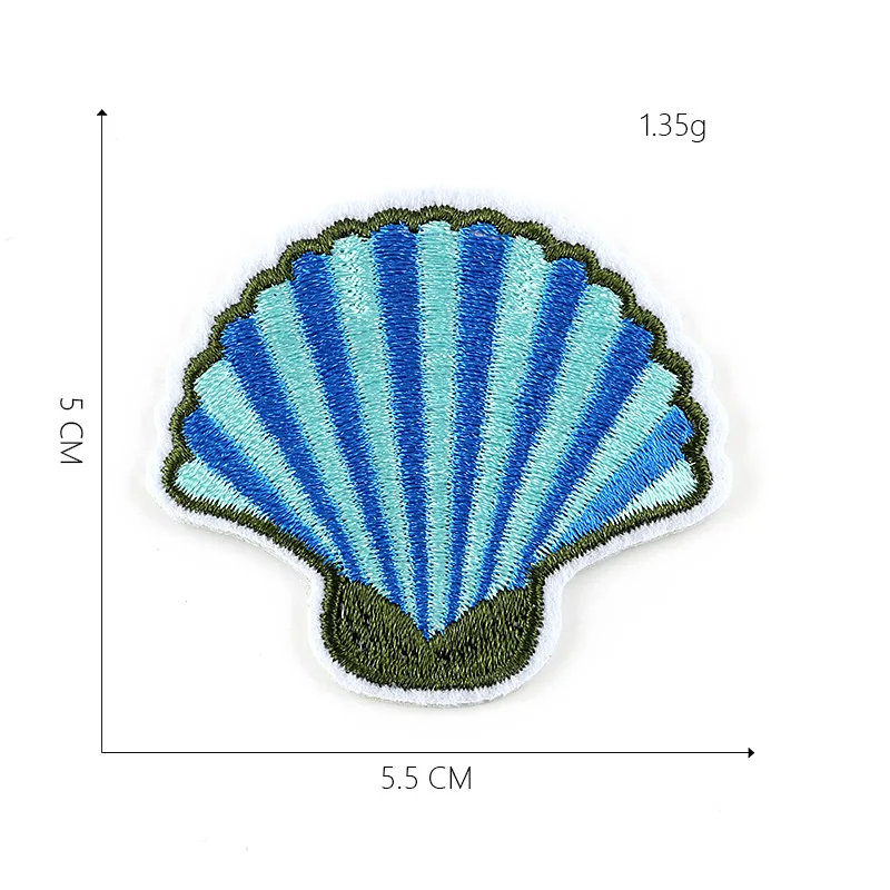 50 шт. морские патчи в виде ракушки Краб Рыба, морепродукты Вышивка Животных вставка, вышитая аппликация наклейка для одежды
