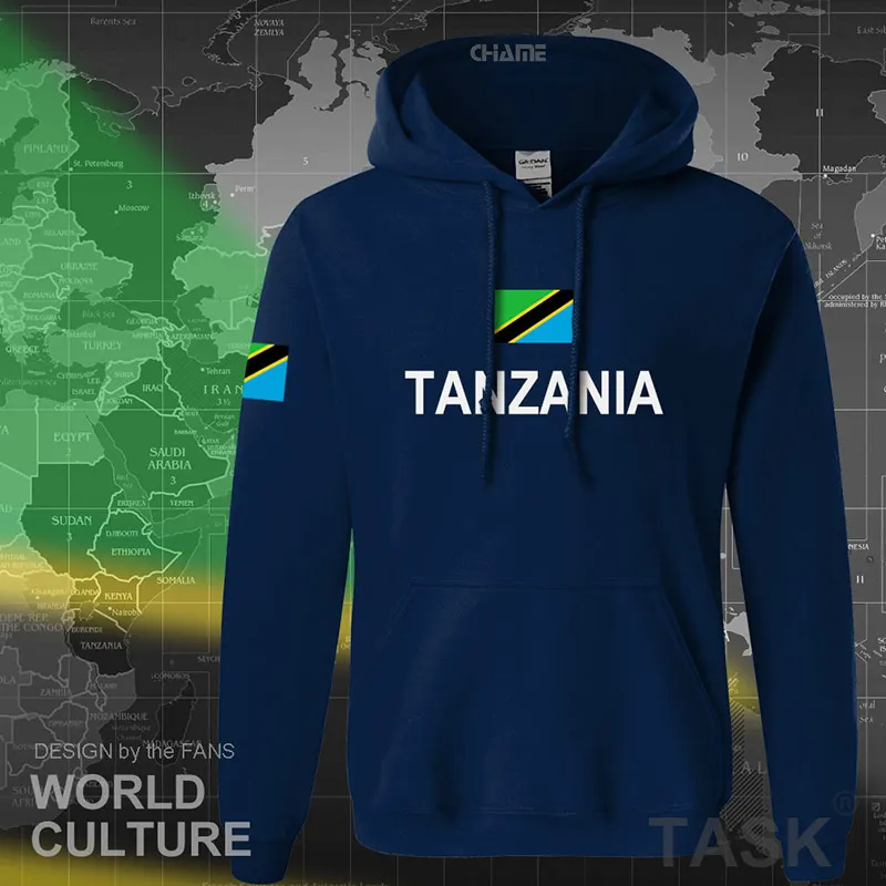 Танзанийские толстовки с капюшоном, Мужская толстовка, новая уличная одежда в стиле хип-хоп, спортивная одежда, спортивный костюм nation TZA Swahili - Цвет: hooded navy
