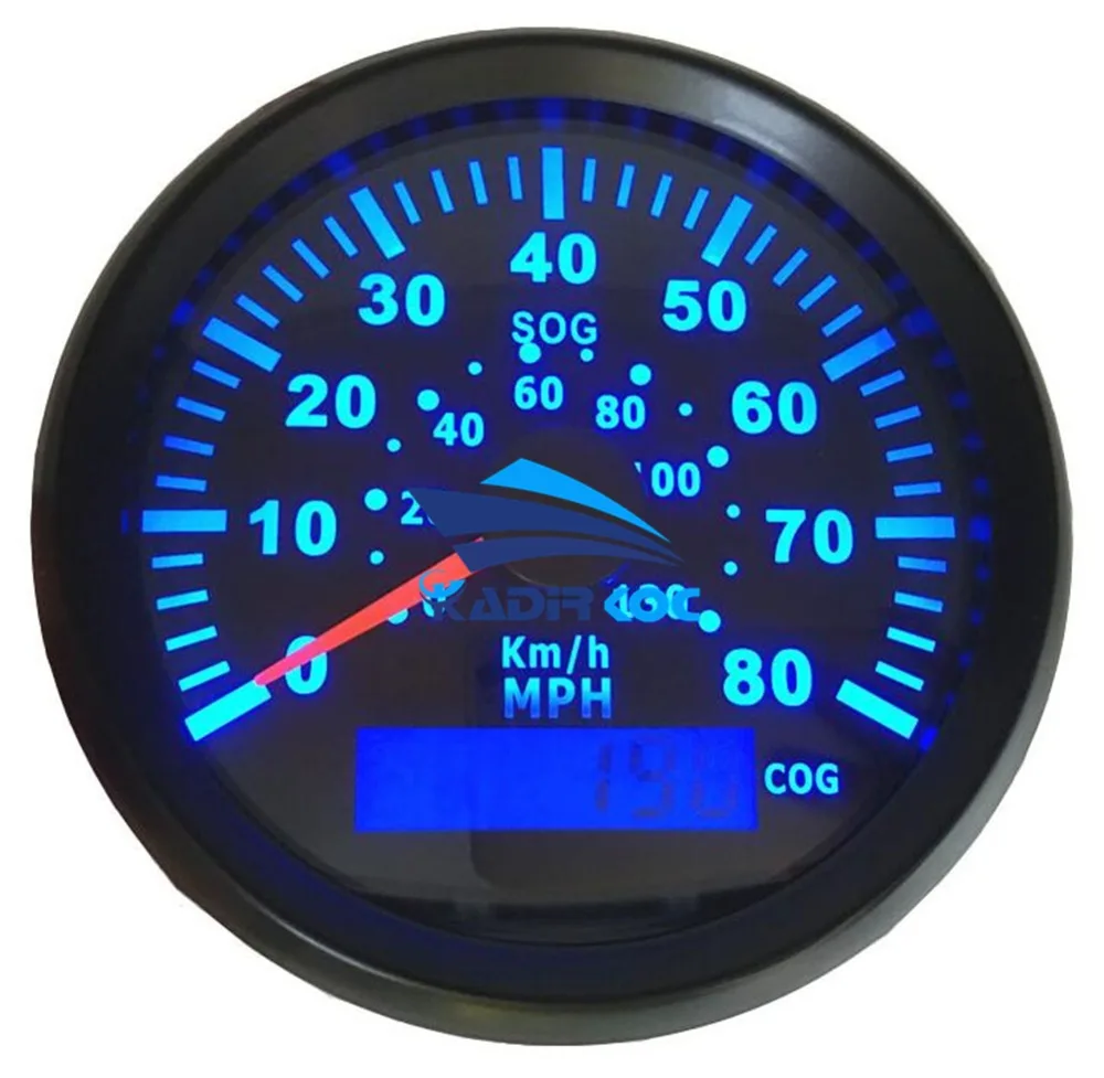Pack of 1 Blue Backlight GPS Speedometer 85mm 0 80MPH Speed Indicator