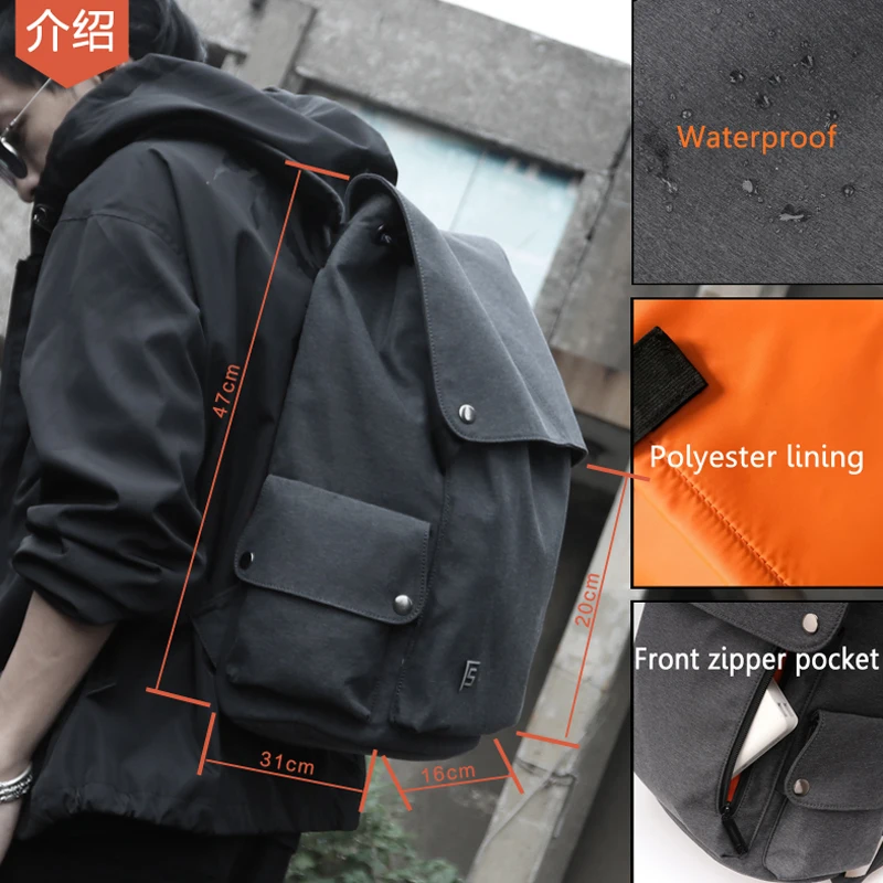 6 Jungen blau dunkles Fyuze Reise Rucksack Anti Zoll Dieb Für Männlichen Jugendliche Schwarzes Männer Tasche Laptop Schule Grau 15 xqaIq7
