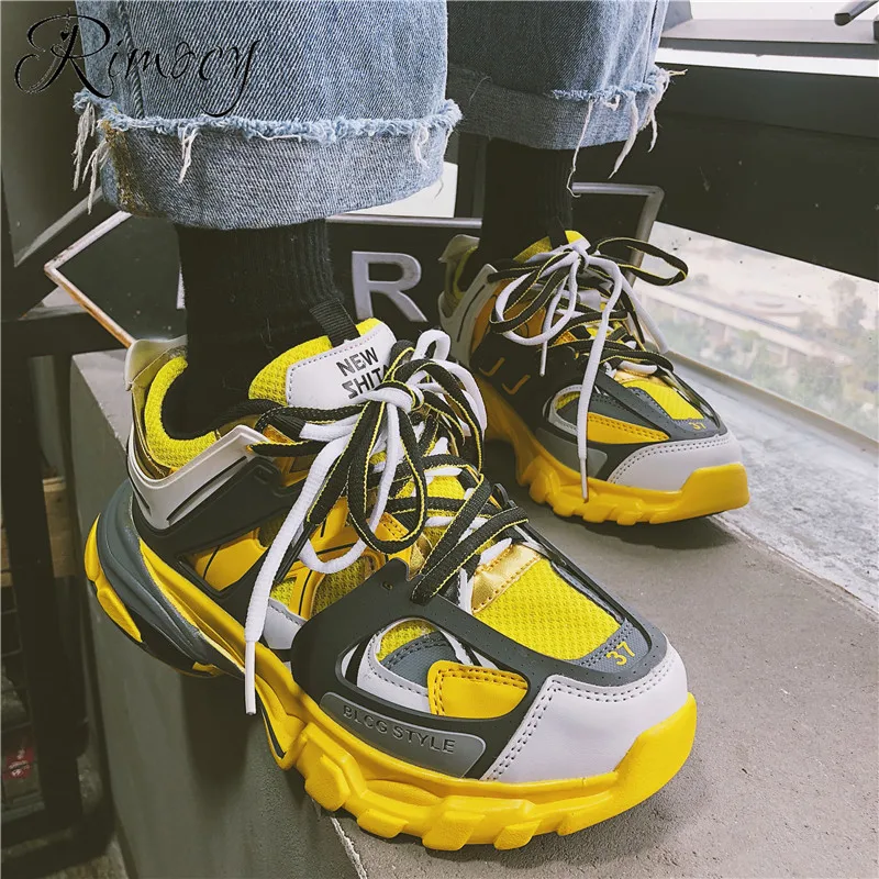 

Rimocy high fashion mix color vulcanize shoes woman flat platform sneakers mujer 2019 spring new breathable casual flats femme
