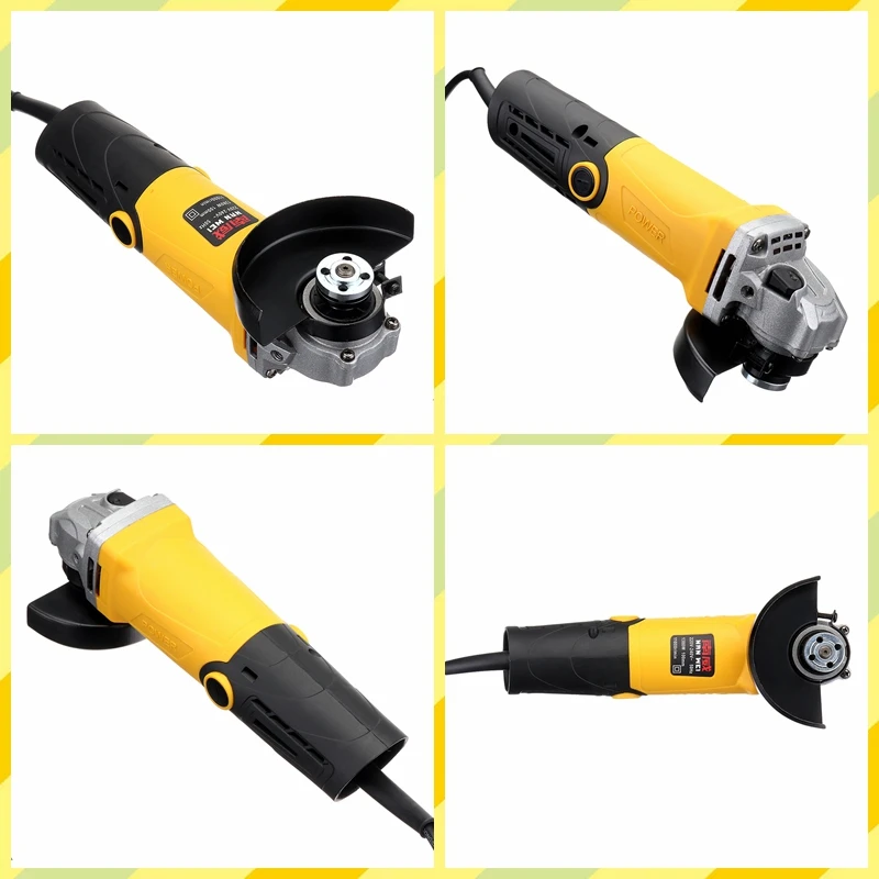 Metal Cutting Tool 220V/50Hz 1380W Electric Angle Grinder Grinding Machine 11000RPM Adjustable Anti-Slip Powerful Protect