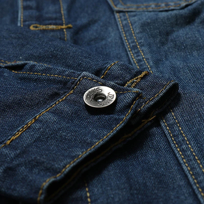 2018 New Autumn Winter denim jacket Medium and long section men fashion Slim Casual streetwear jeans jacket cotton men coat bule