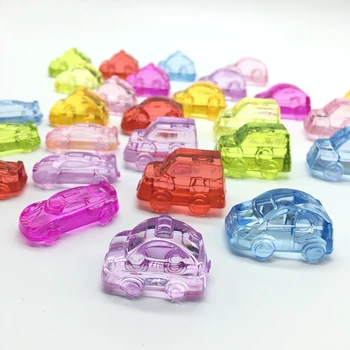 Tanie Akrylowe Przezroczyste Kolorowe Zabawka Samochód Koraliki Dla Dzieci Gry Prezent Bez Otworu Udekoruj Kid Box Samochód Sportowy Popularne 4 Sztuk/worek