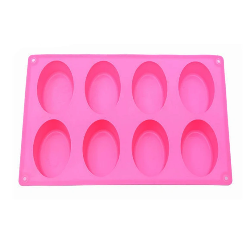 5PCSlot//8 cavity oval shape Silicone soap mold handmade Chocolate