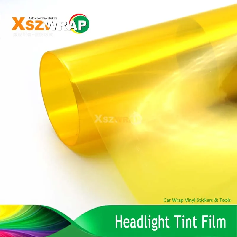 

30cmX 300cm Yellow Car Lights Film Sticker 3 Layer Fog Light Headlight Taillight Tint Vinyl Sticker Change Color Film