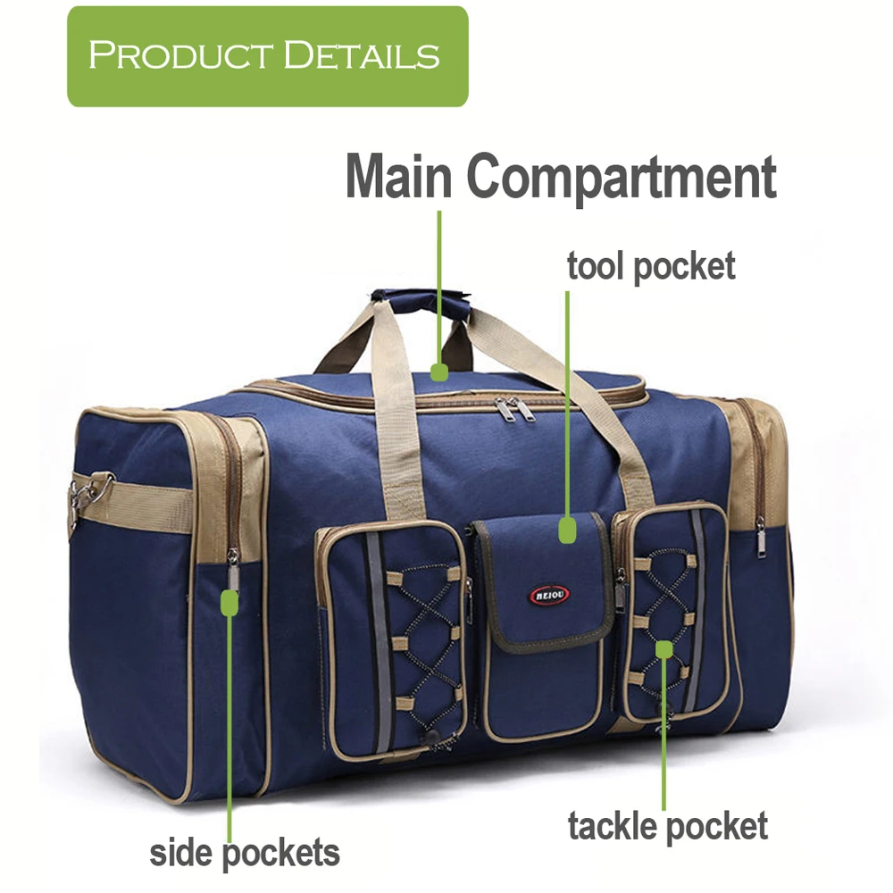  Fishing Bag Large Capacity 70L Multifunctional Reel Bag Backpack Outdoor Fishing Tackle Bag Lure Tr - 33053396739