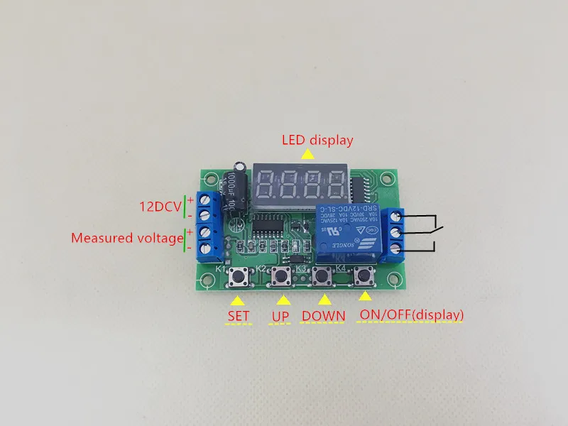 

Voltage detection relay switch charge and discharge control module high accuracy upper and lower alarm 12V