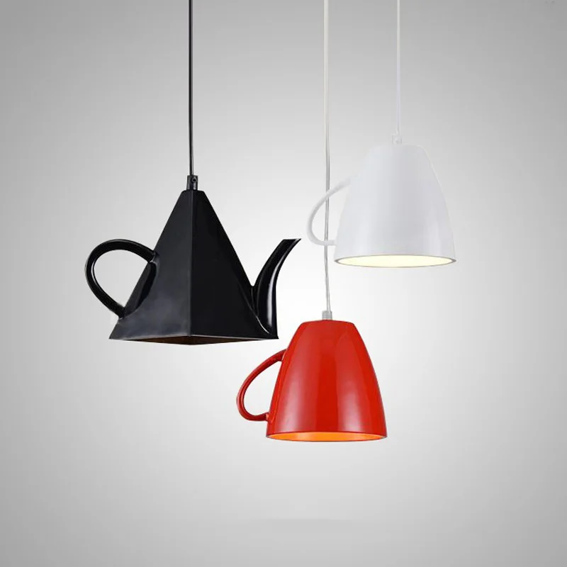 Contemporary Teapot Cup Pendant Light Creative Drop Lighting Novelty