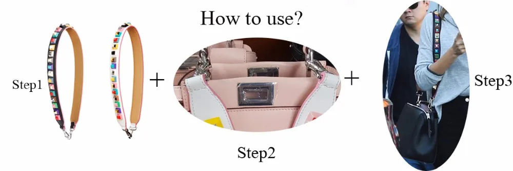 W.D.POLO Strap you rivert handbags belts women bags belt women bag accessory bags parts genuine leather icon bag belts P1715