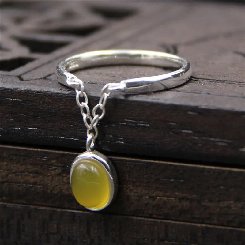 

Guaranteed 925 Sterling Silver Rings For Women With Natural Stone Vintage Ring Adjustable Size 6-7 Jewellery Anelli Uomo