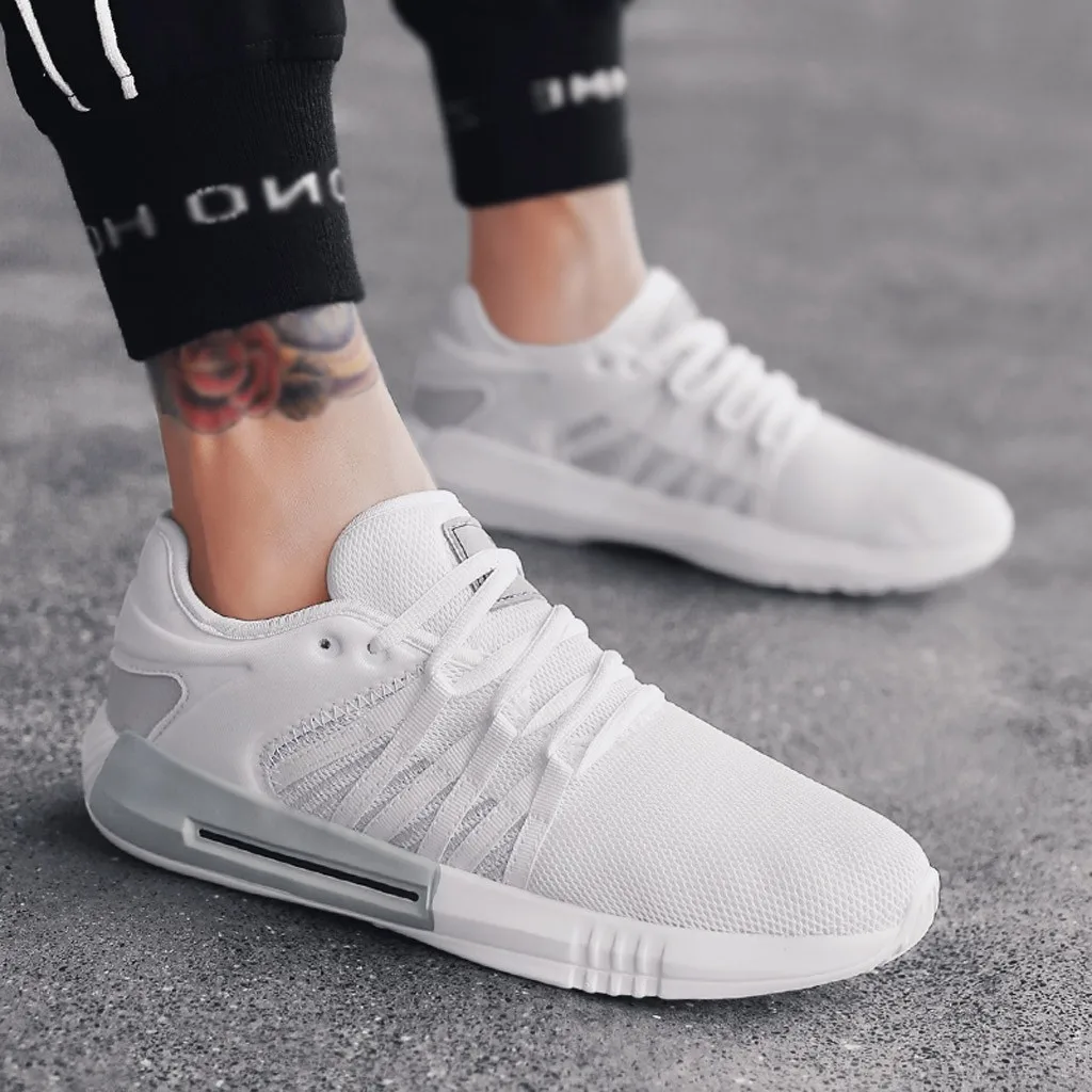 

white shoes Men Sneakers Male Shoes Adult Non-slip Soft Mesh Men Shoes High Quality Comfortable Sneakers 7#3.5
