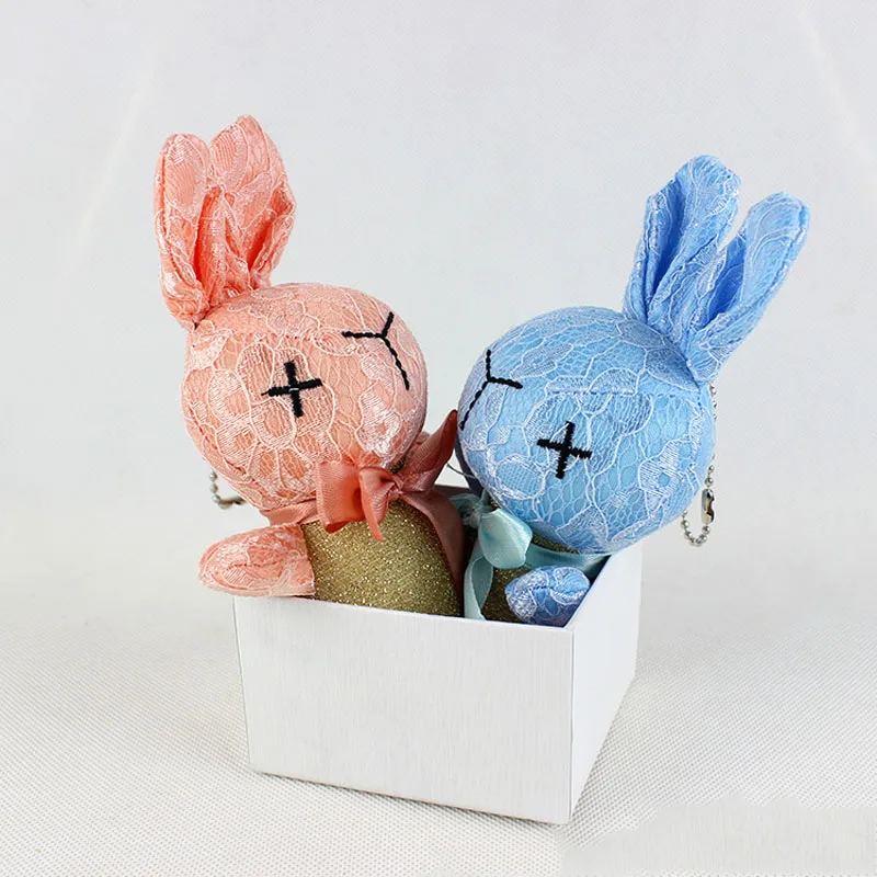 

Plush Rabbit Doll Pendant Lace Gauze Wishing Rabbit Plush Toy Rabbit With Hand Gift Eternal Bouquet Accessories Plush Toys