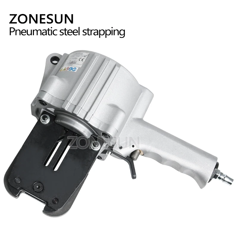 ZONESUN KZS-32 Penumatic стальной ремешок Упаковочный Инструмент разделенный полуавтоматическая пневматическая стальная обвязка натяжитель и уплотнительный инструмент