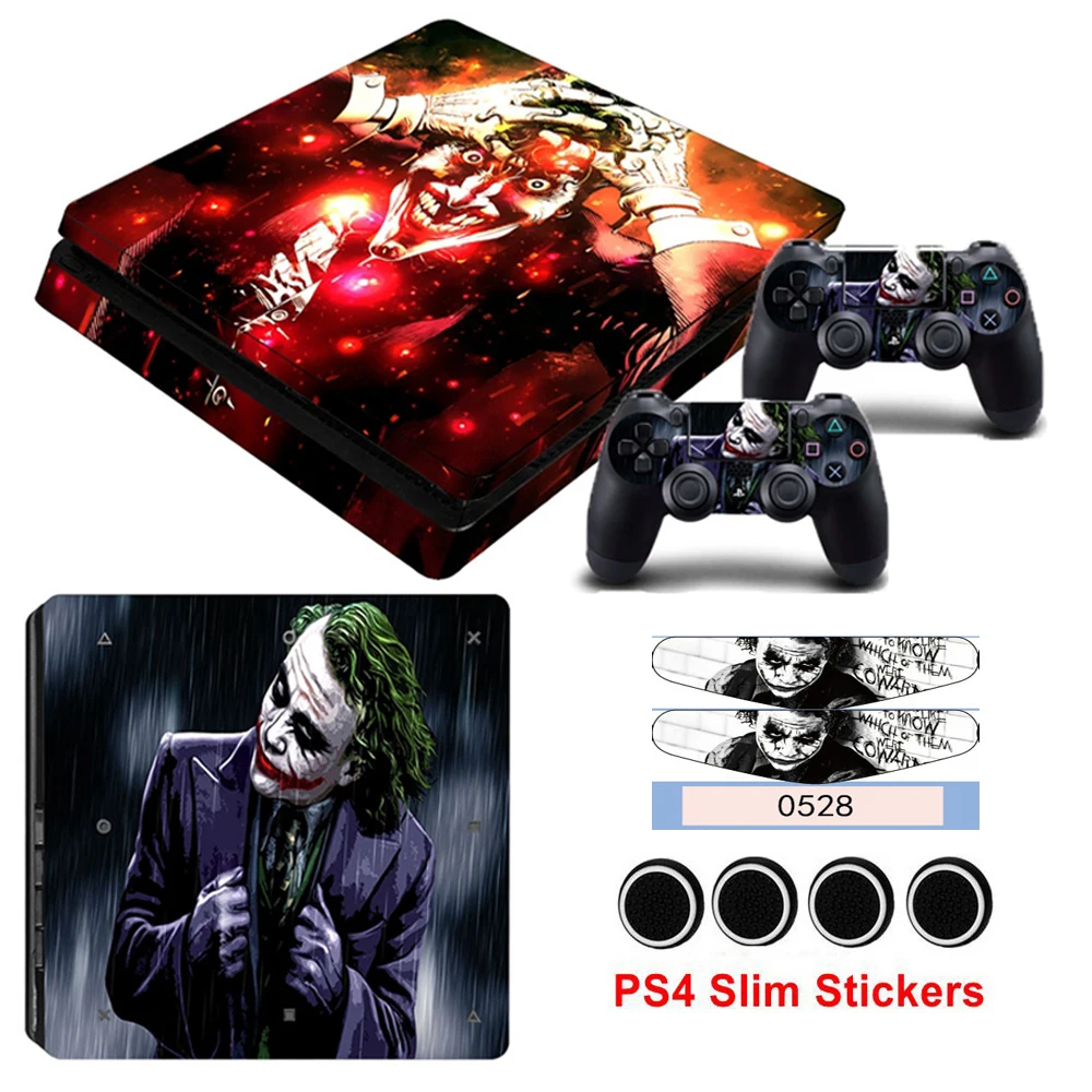 Горячая PS4 тонкие наклейки для Playstation 4 Slim консоли и контроллер с пленкой в стиле «Джокер» кожи наклейки поставляется со светом наклейки для кафе и заглушки