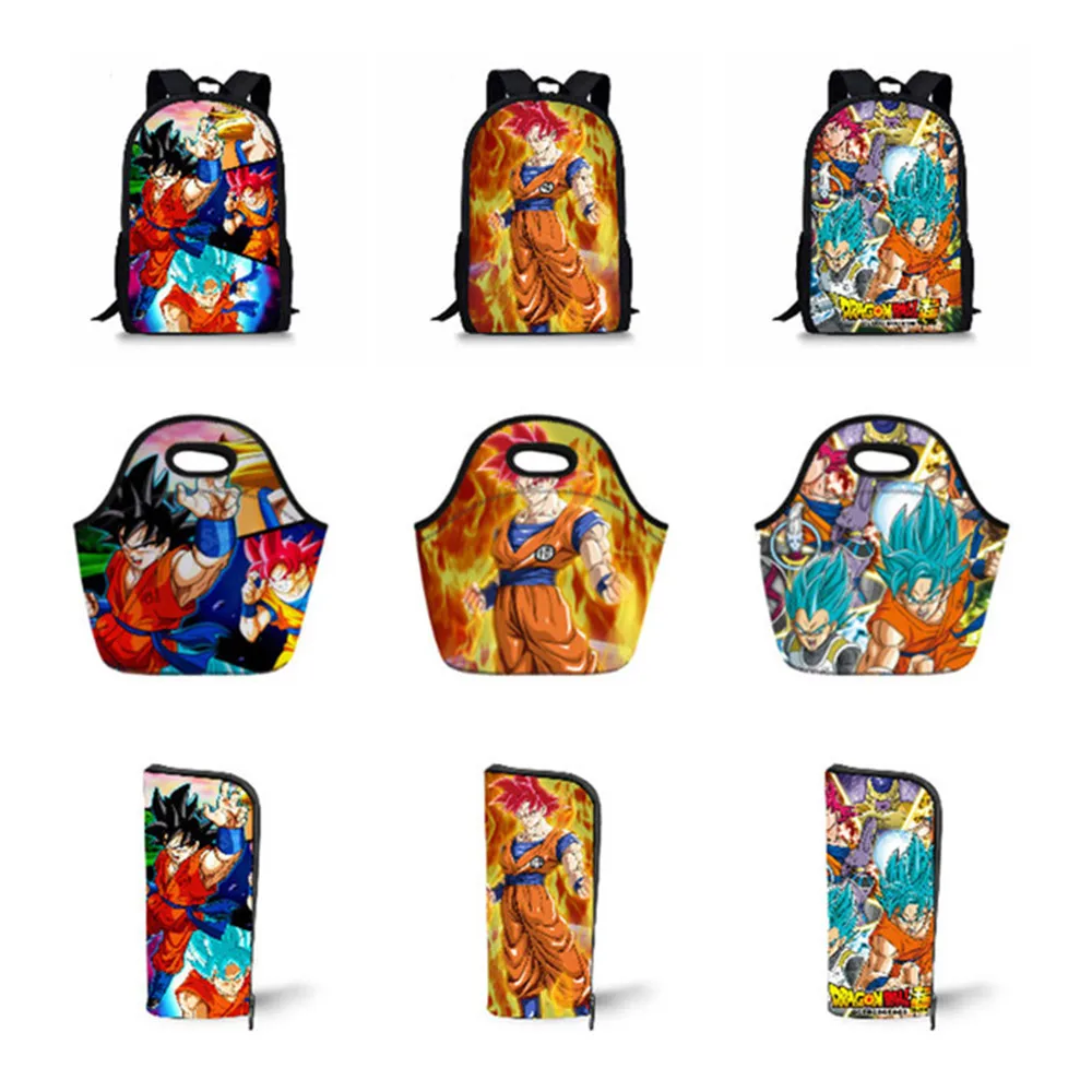 

FORUDESIGNS Dragon Ball Z School Bags Japanese Anime Printed Backpacks for Boys School Satchel 16 Inch Backpack Schoolbag Mochia