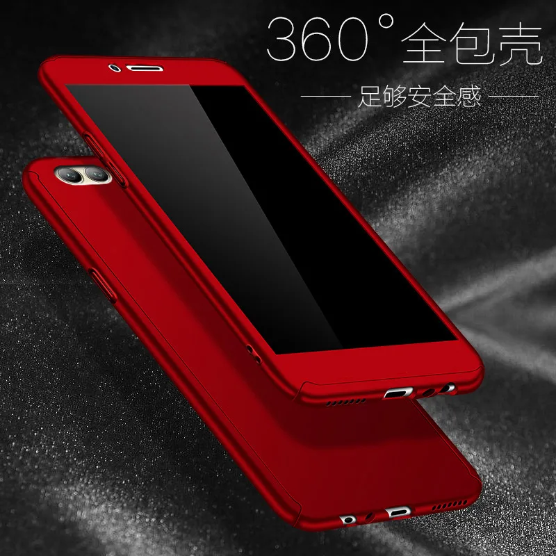 

For Huawei Y7 Prime Case 360 Degree Full Body Coverage Protection Back Cover For Nova 2 Plus Tempered Glass Front Enjoy 7 Plus