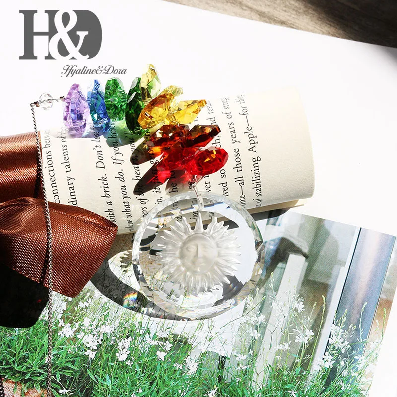 H& D ручная работа Хрустальная стеклянная подвеска в виде солнца чакра Suncatcher кристалл Радуга производитель подарок в упаковке(восьмиугольник стиль