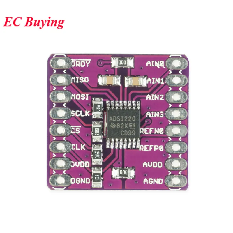 ADS1220 ADC 24 битный модуль преобразователя I2C с низким энергопотреблением аналогово