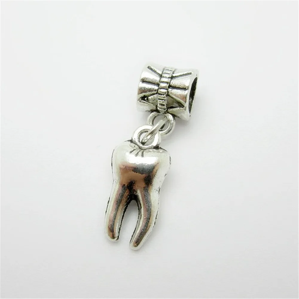 Classic 12pcs Tooth Charms Bead Fit Pandora Bracelet Pendants DIY